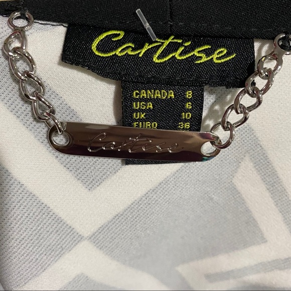 Cartise Black White Print Blazer Jacket - Picture 3 of 5